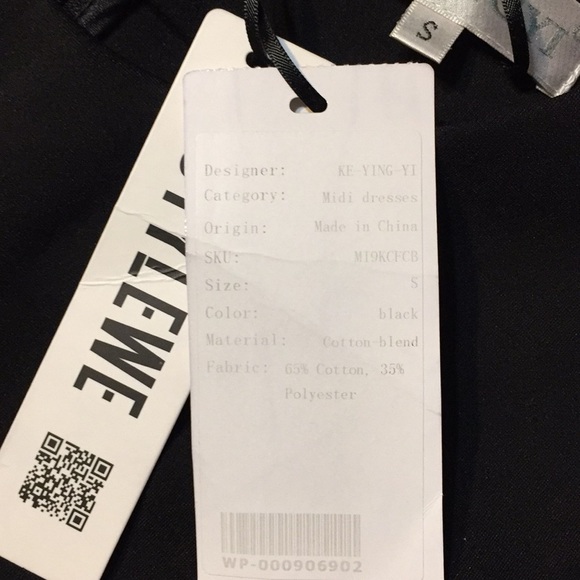 STYLEWE KE-YING-YI Stretch Black Ruffle Sleeves Pencil Midi Dress - Picture 3 of 11